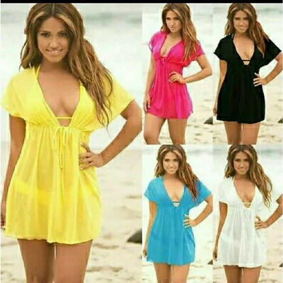 sex deep V-neck swimsuit bikini beach cover up d - Picture 2 of 3